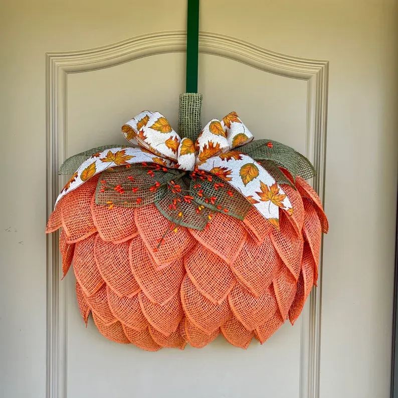 🎃Handmade Halloween Pumpkin Wreath 🍂