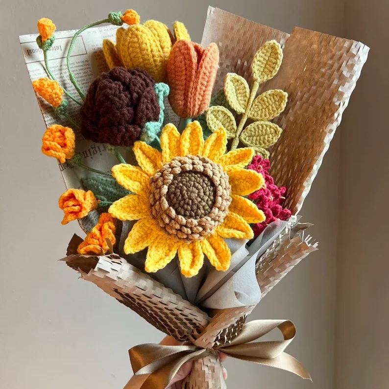 Crochet Sunflower Bouquet | Christmas Gift | Handmade Gift