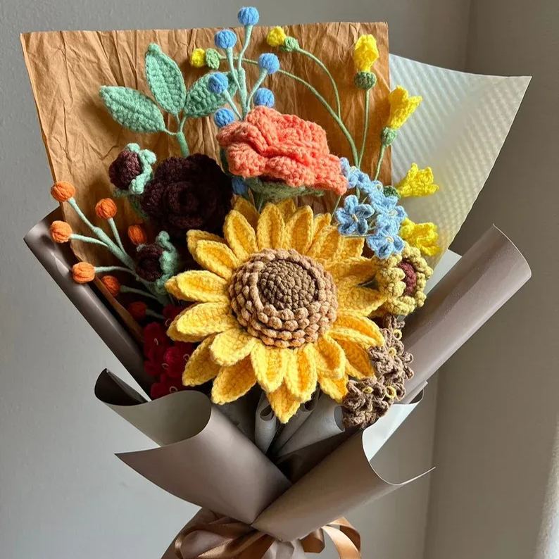 Crochet Sunflower Bouquet | Christmas Gift | Handmade Gift