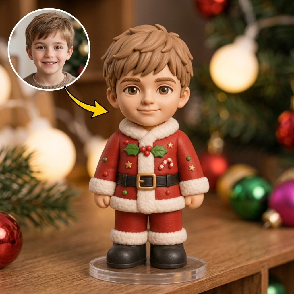 Custom 3D Cartoon Christmas Figurine