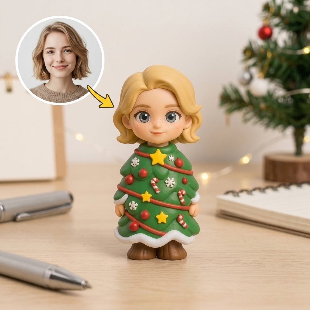Custom 3D Cartoon Christmas Figurine