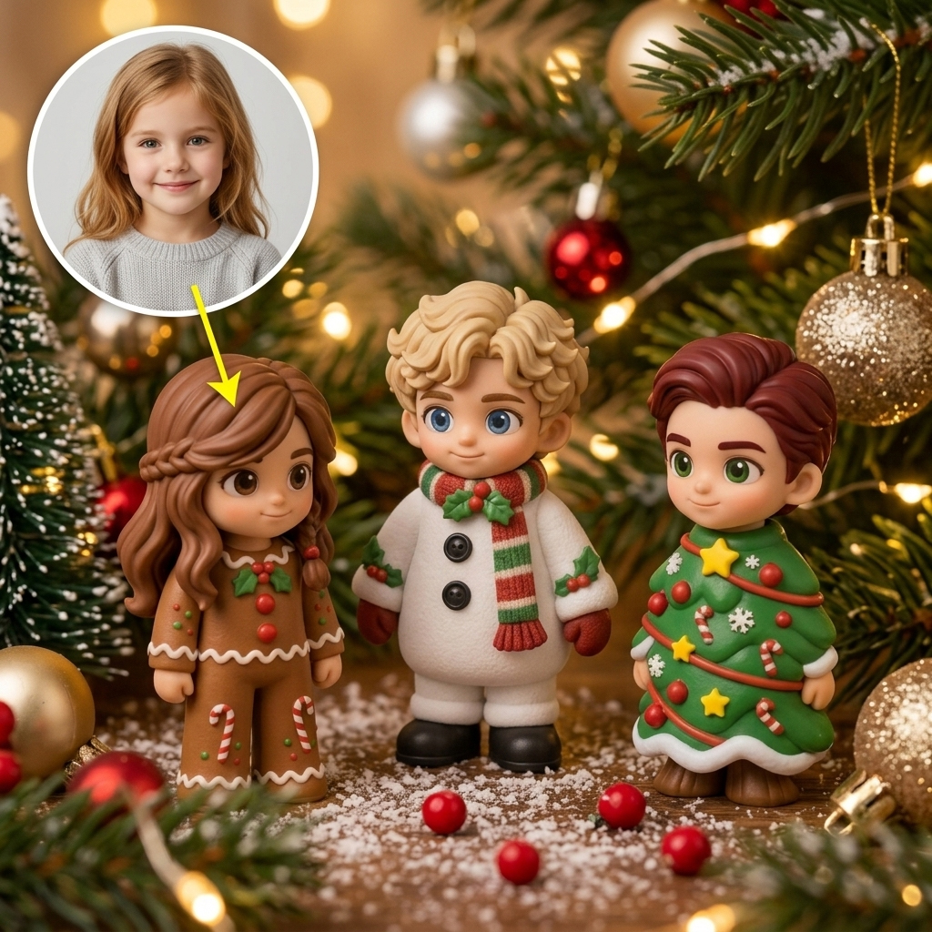Custom 3D Cartoon Christmas Figurine