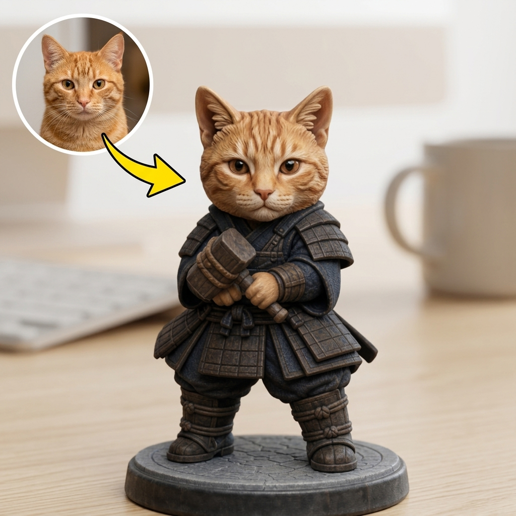 Custom 3D Pet Figurine – Fantasy RPG Style