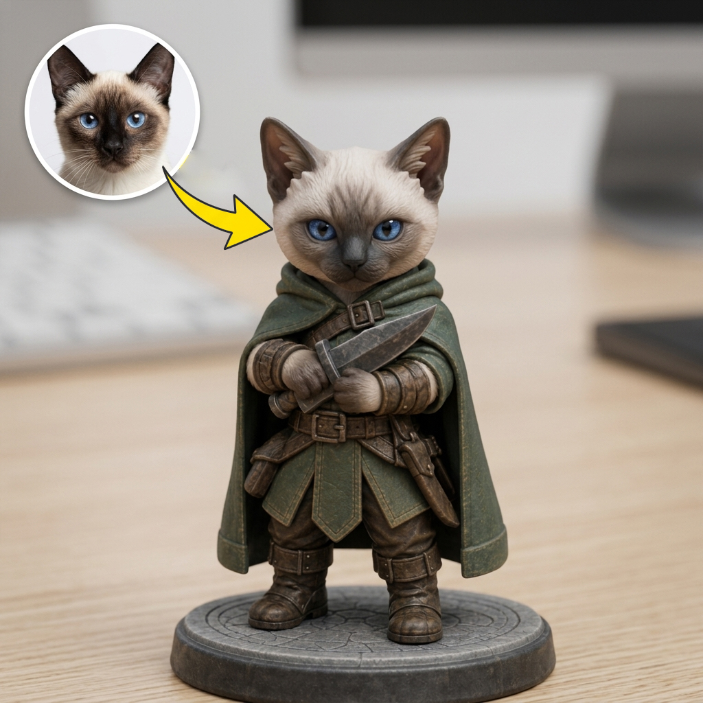 Custom 3D Pet Figurine – Fantasy RPG Style