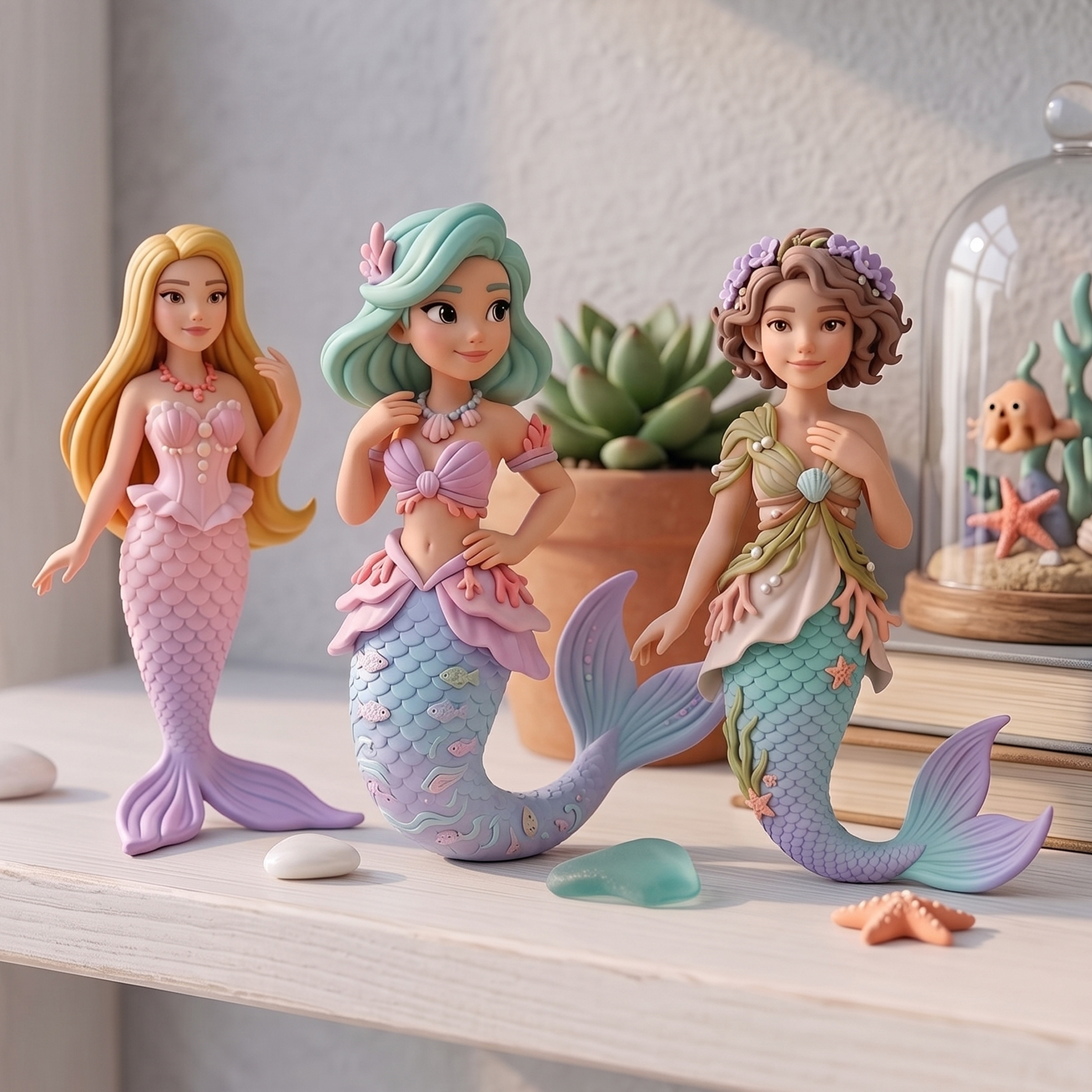 Custom Mermaid 3D Figure Desk Figurine