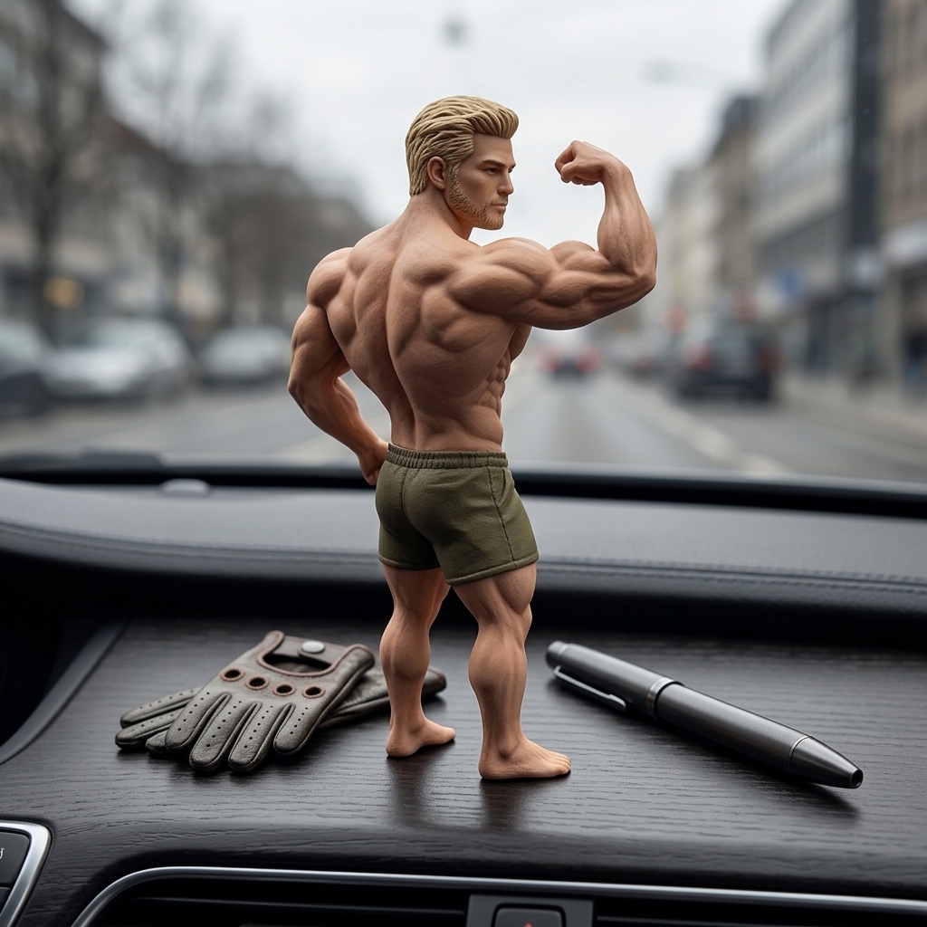 Custom 3D Printed Muscular Male Figure Figurine | Resin material, Suitable for Cars and Offices (Dashboard/Desktop), Gift For Him/Dad/Husband/Boyfriend