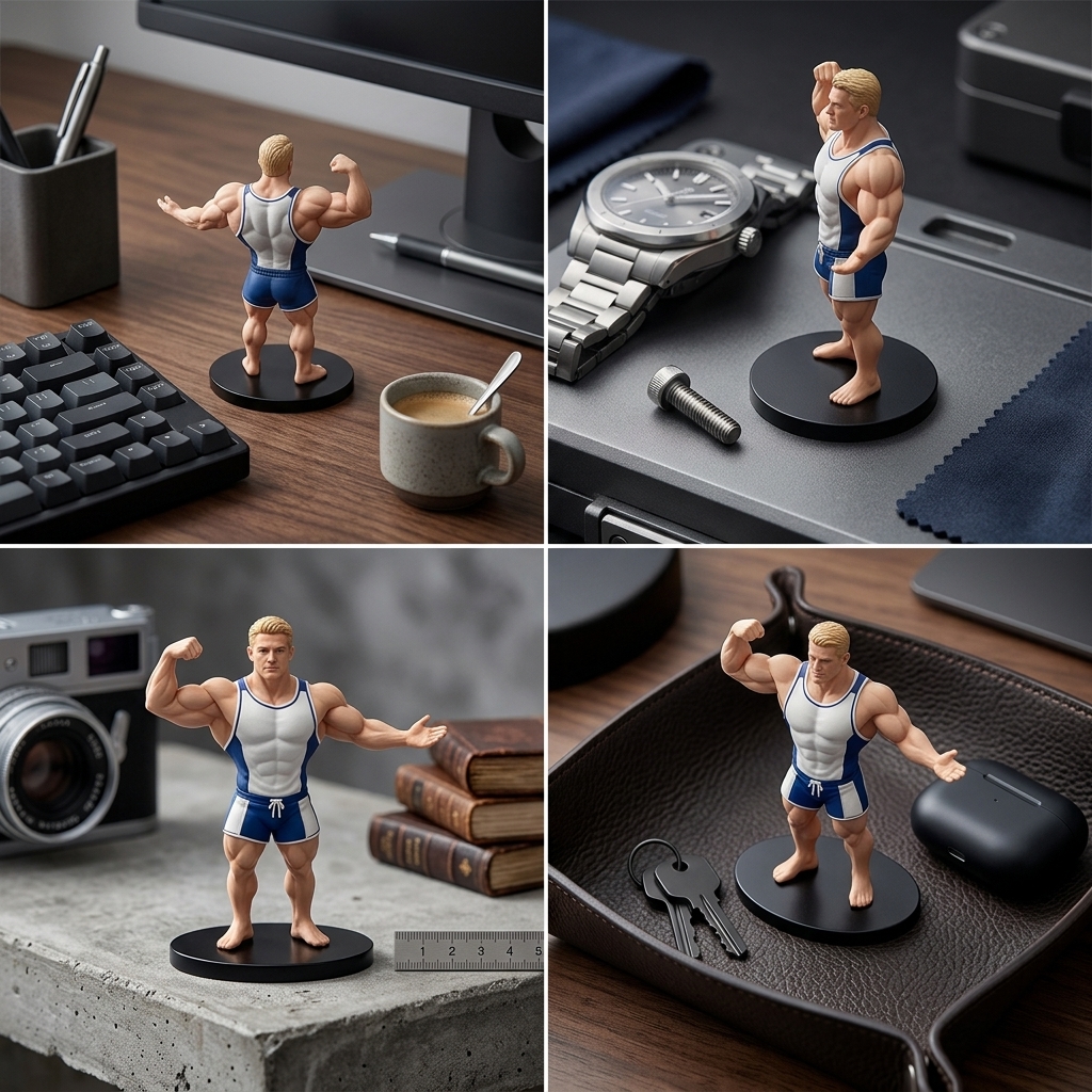 Custom 3D Printed Muscular Male Figure Figurine | Resin material, Suitable for Cars and Offices (Dashboard/Desktop), Gift For Him/Dad/Husband/Boyfriend