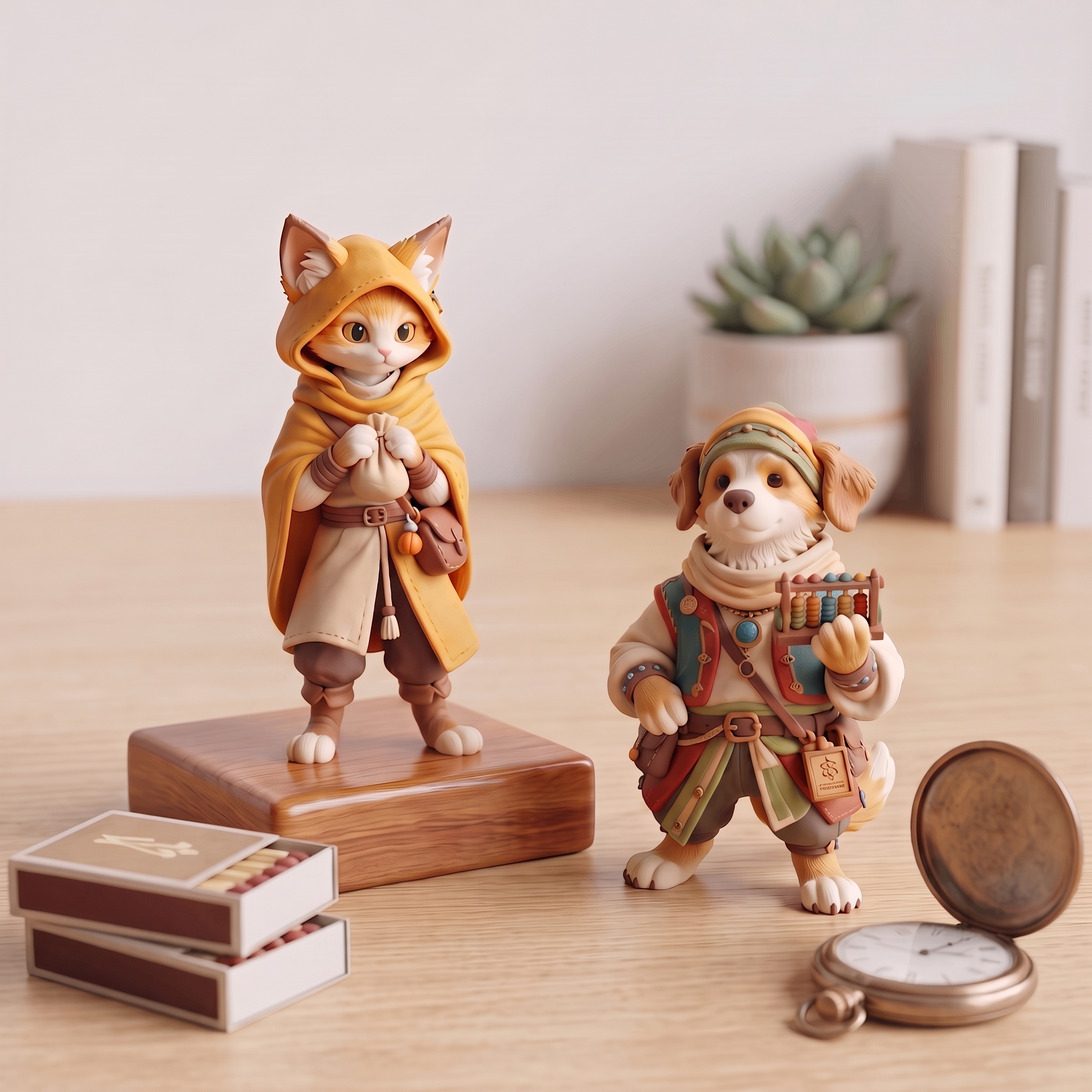 Customizable Pet Anthropomorphic Desk Figurine –  Fantasy Style
