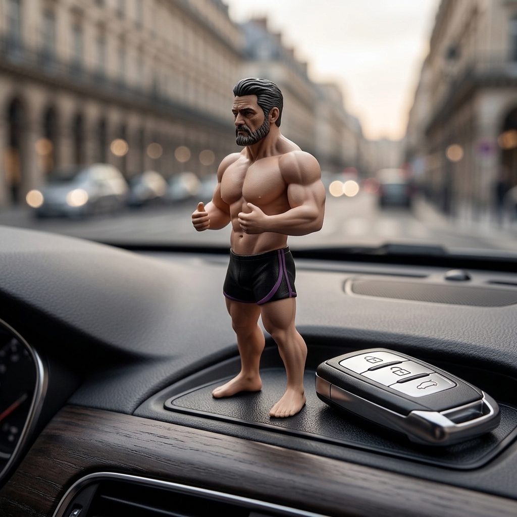 Custom 3D Printed Muscular Male Figure Figurine | Resin material, Suitable for Cars and Offices (Dashboard/Desktop), Gift For Him/Dad/Husband/Boyfriend