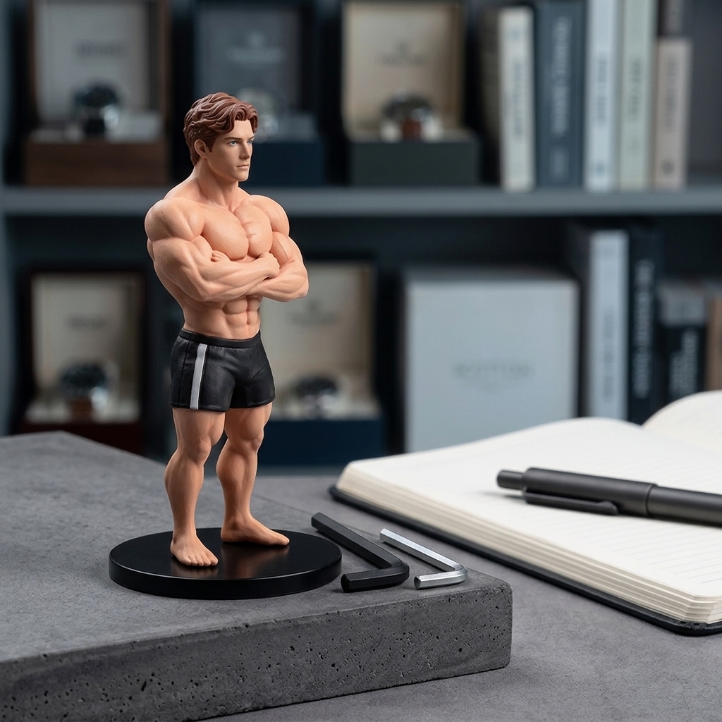 Custom 3D Printed Muscular Male Figure Figurine | Resin material, Suitable for Cars and Offices (Dashboard/Desktop), Gift For Him/Dad/Husband/Boyfriend