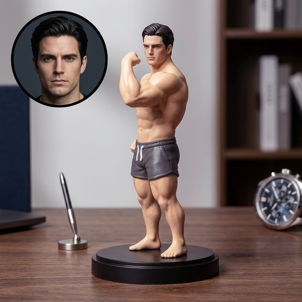 Custom 3D Printed Muscular Male Figure Figurine | Resin material, Suitable for Cars and Offices (Dashboard/Desktop), Gift For Him/Dad/Husband/Boyfriend