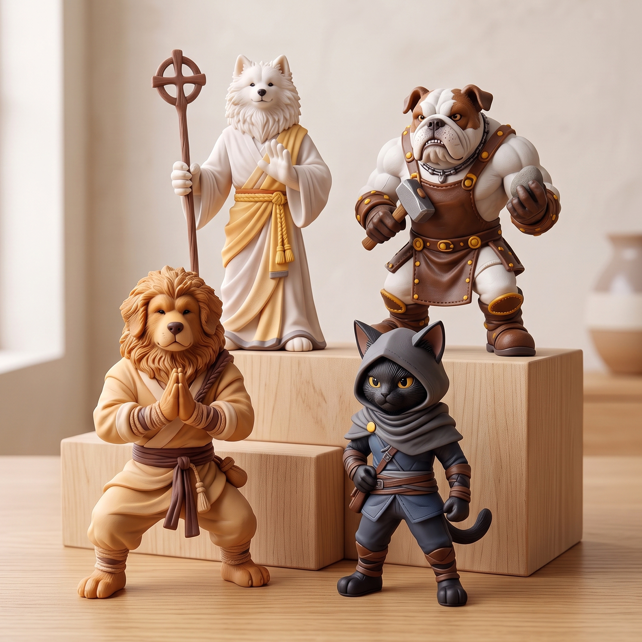 Customizable Pet Anthropomorphic Desk Figurine –  Fantasy Style
