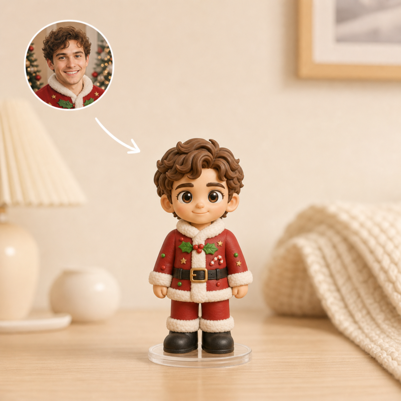 Custom 3D Cartoon Christmas Figurine