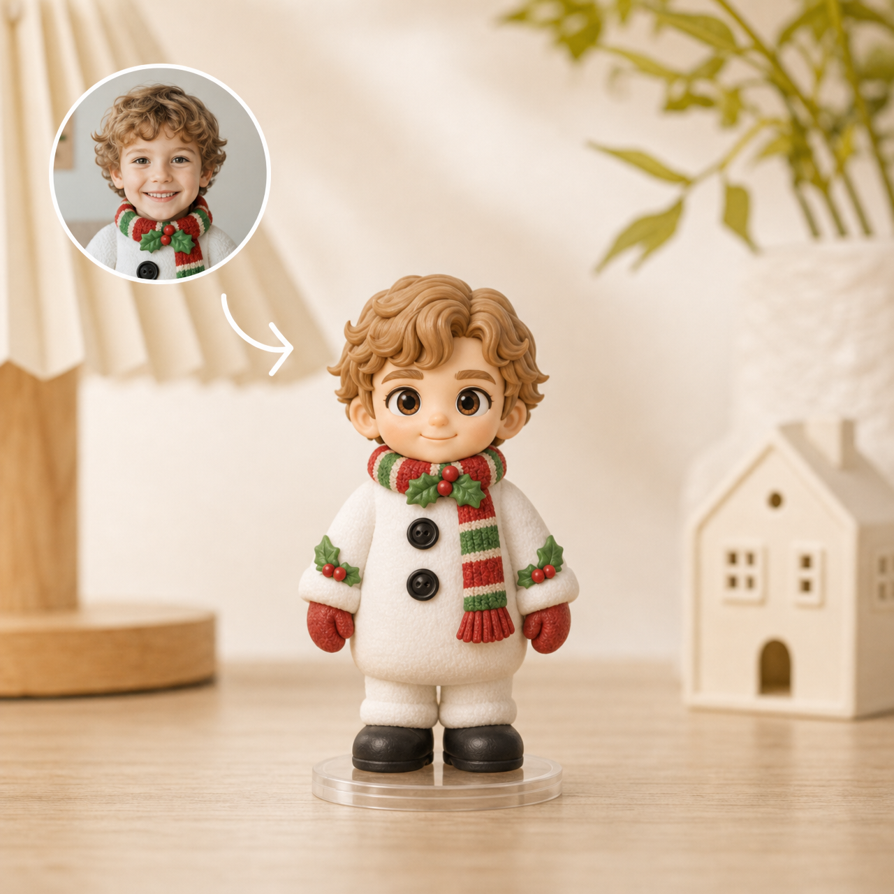 Custom 3D Cartoon Christmas Figurine