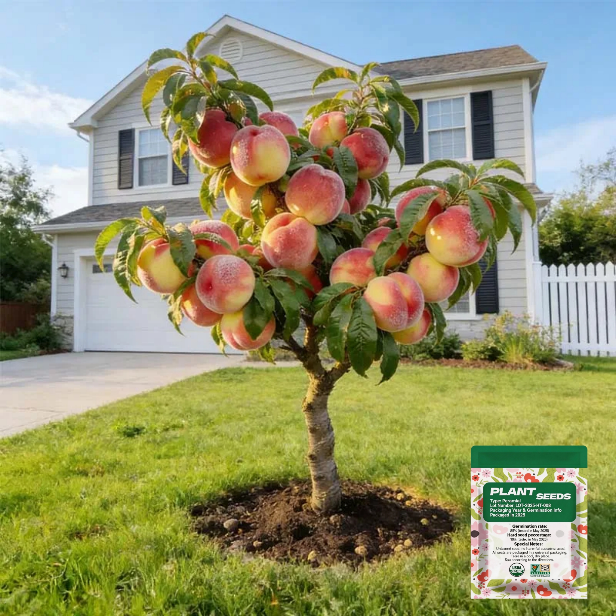 🔥 65 000+ ПРОДАДЕНИ! 🍑 Живи семена от прасковено дърво Heirloom Honey Red Dwarf