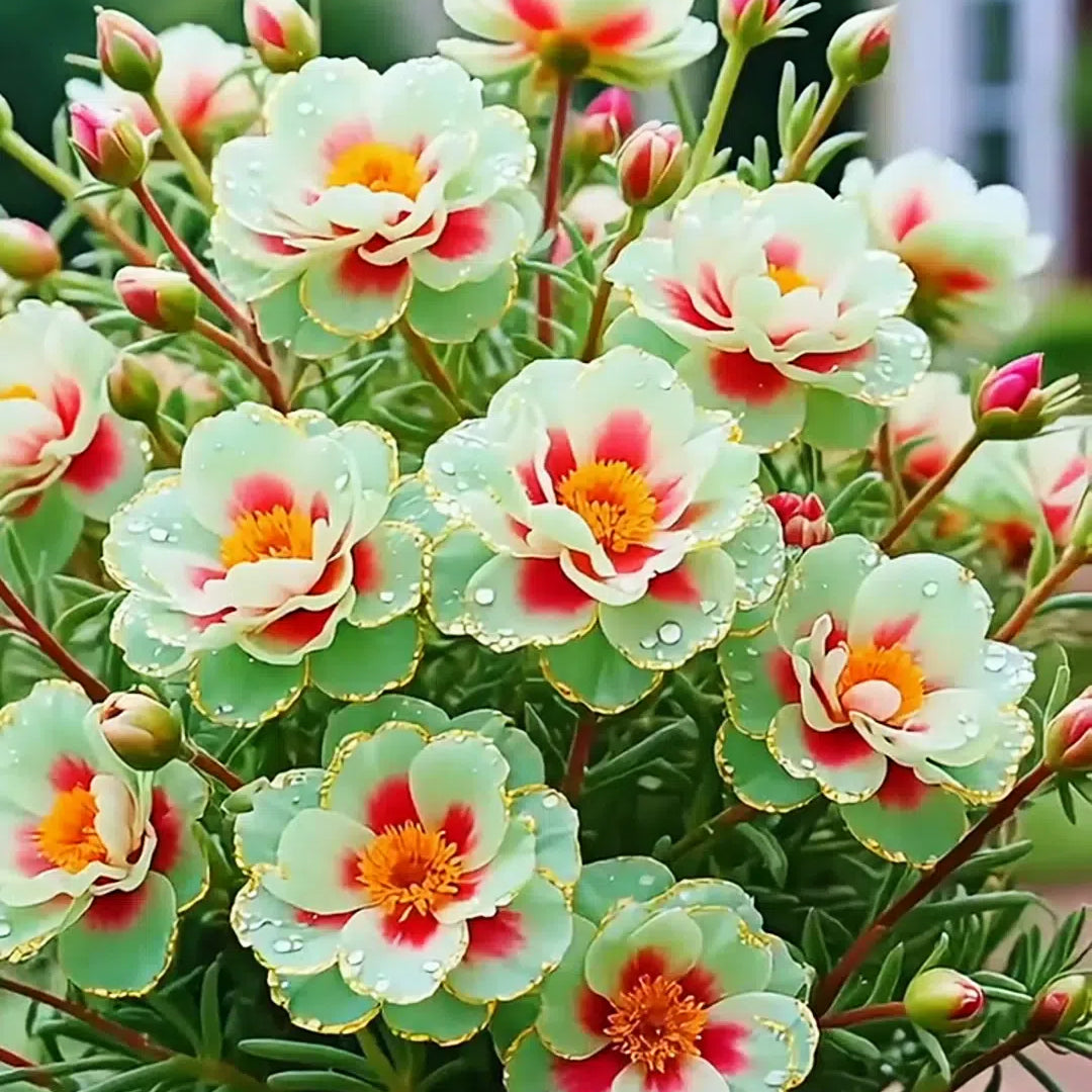 Златна дантелена портулака🌸✨ Разкошни двойни цветове за безпроблемно лято