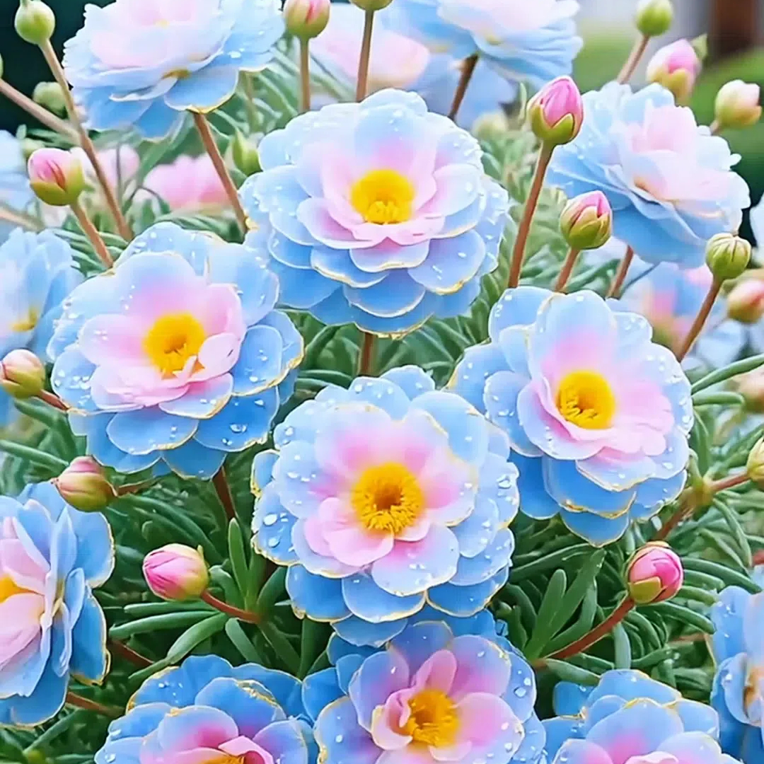Златна дантелена портулака🌸✨ Брилянтни двойни цветове за безпроблемно лято