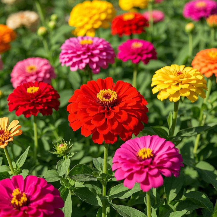 🌺Семена от двойна циния със смесени цветове