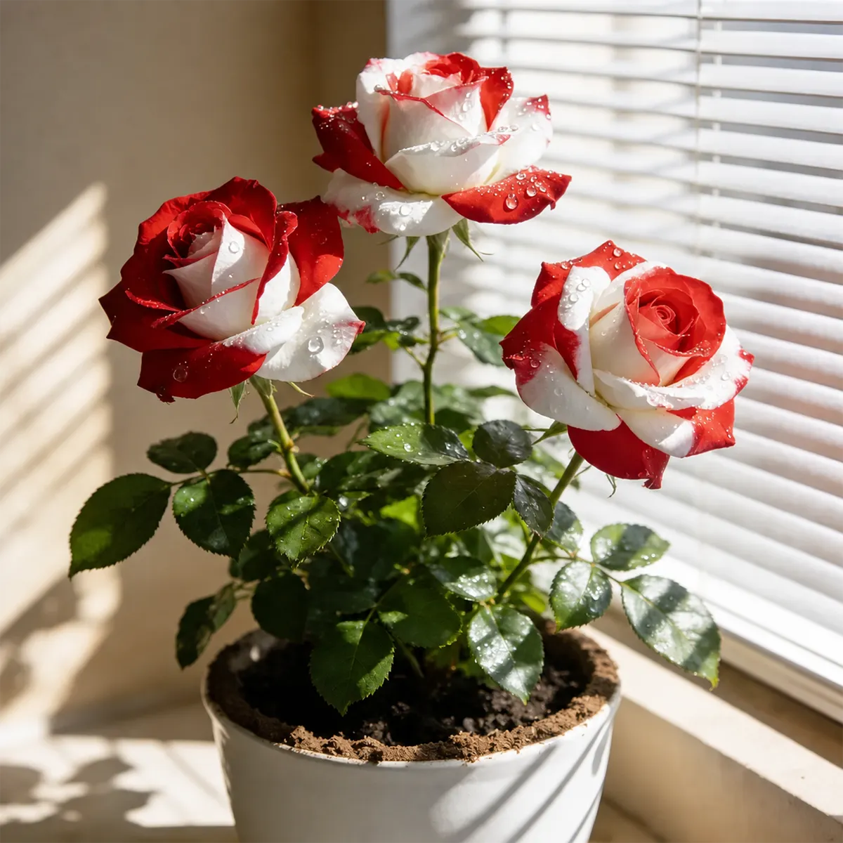 🌹 Semena červeno-bílých dvoubarevných růží – vzácné dvoubarevné zahradní květy