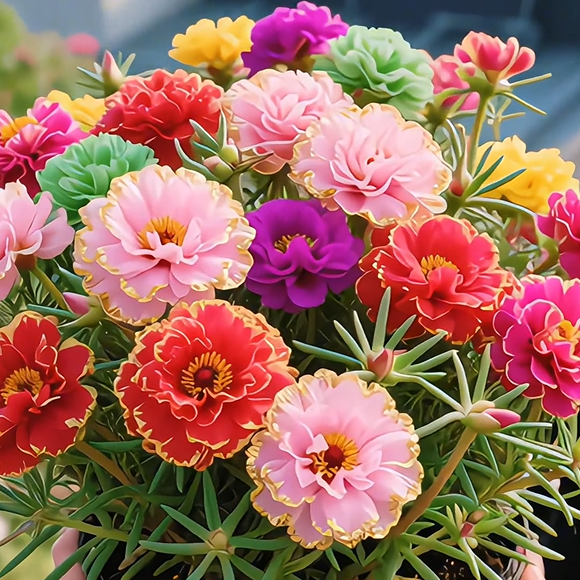 Златна дантелена портулака🌸✨ Брилянтни двойни цветове за безпроблемно лято