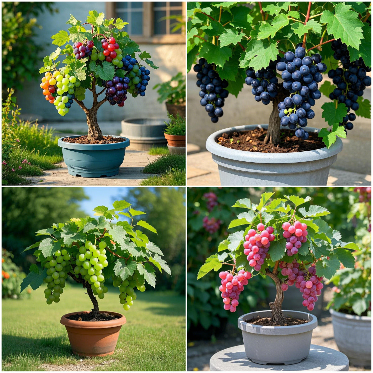 🍇Цветни гроздови семки в саксии - черни, розови, дъгови, зелени