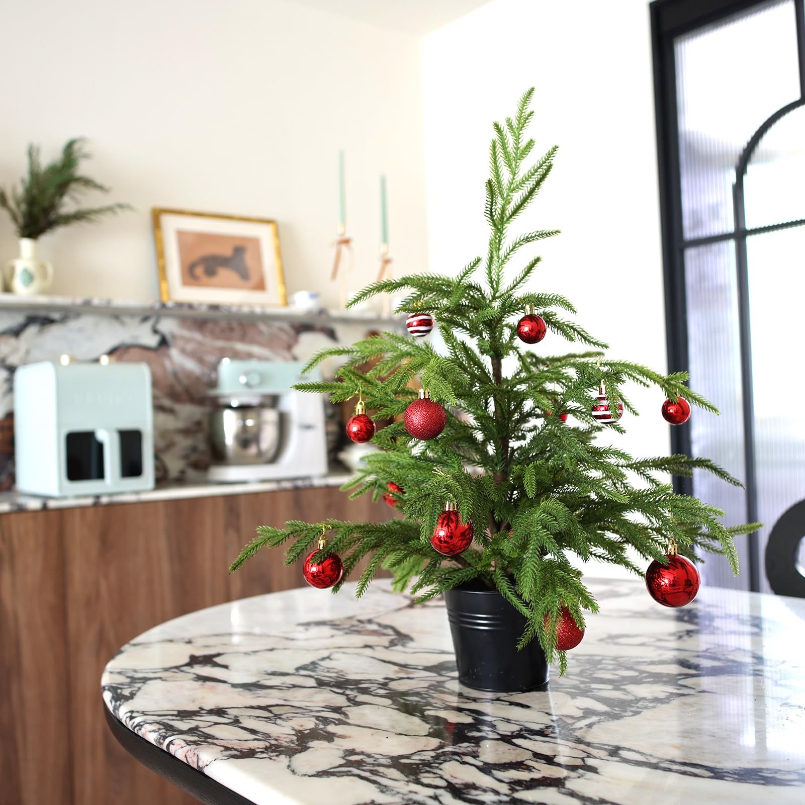 🎄Real Touch Norfolk Pine Topiary Trees for Front Porch Decor