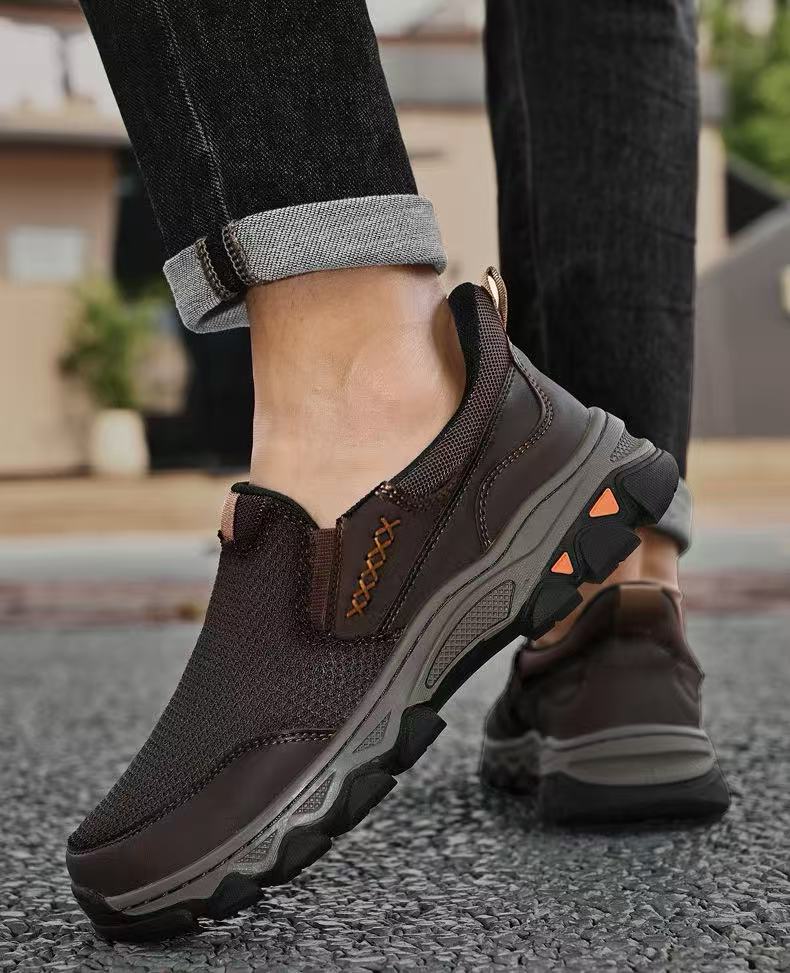 Men's Handmade Cowhide Orthopedic Breathable Walking Shoes