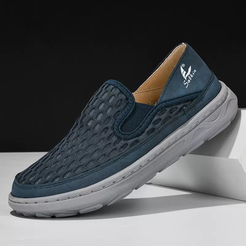 Men mesh breathable toe widened orthopedic slip-on shoes
