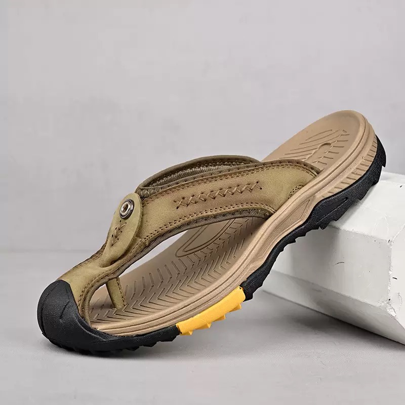Men Handmade Cowhide Orthopedic Sandals