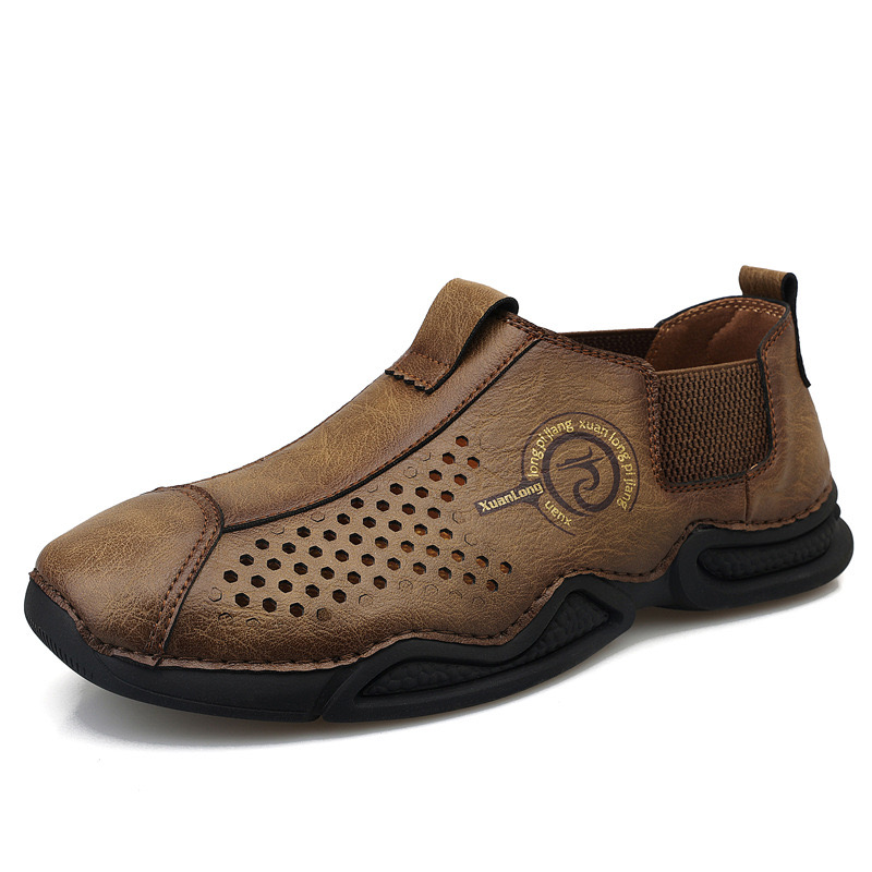 VECTOSOLE Men’s Handmade Cowhide Breathable Loafers – Handcrafted with Arch Support
