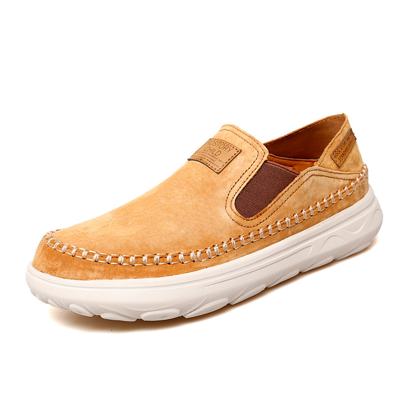 StrideCrafts Men's Soft Leather Sliders - Wide Toe & Two-Way Slip-On Moccasins