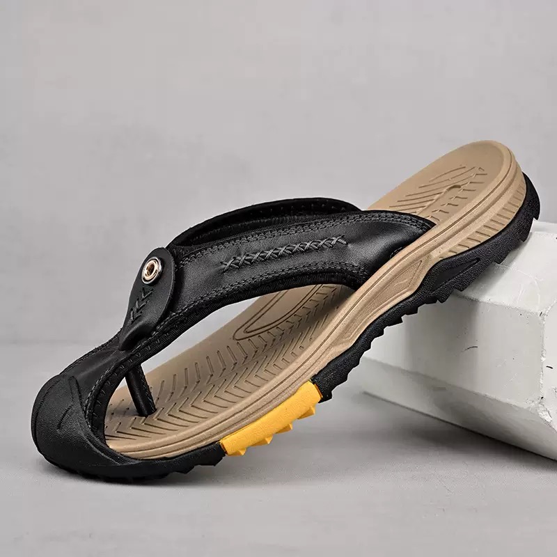 Men Handmade Cowhide Orthopedic Sandals