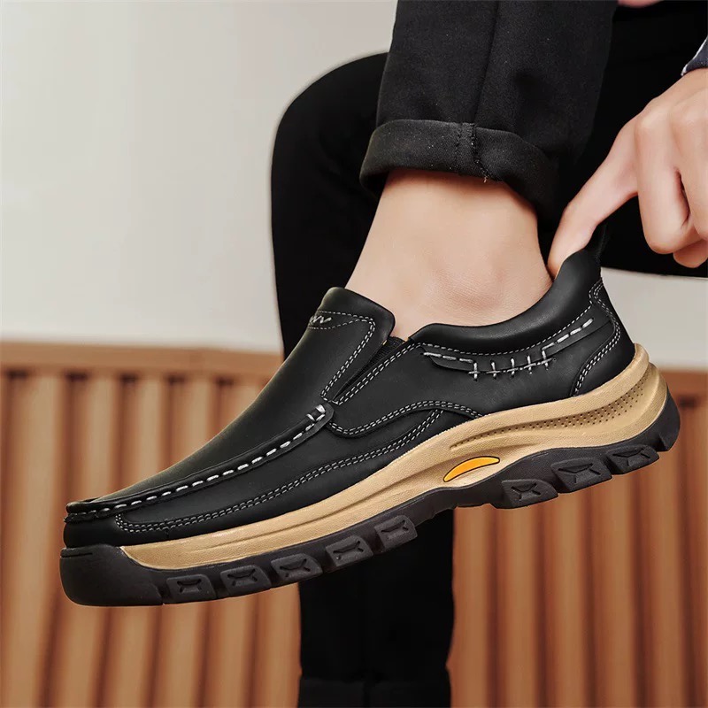 VECTOSOLE Men’s Handcrafted Cowhide Orthopedic Outdoor Loafers 