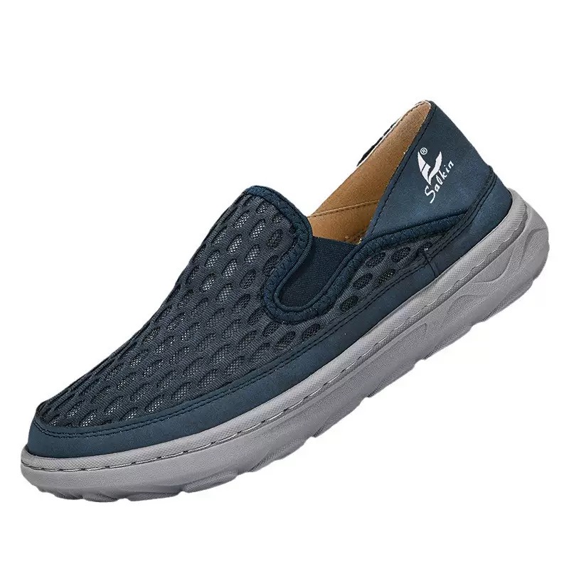 Men mesh breathable toe widened orthopedic slip-on shoes