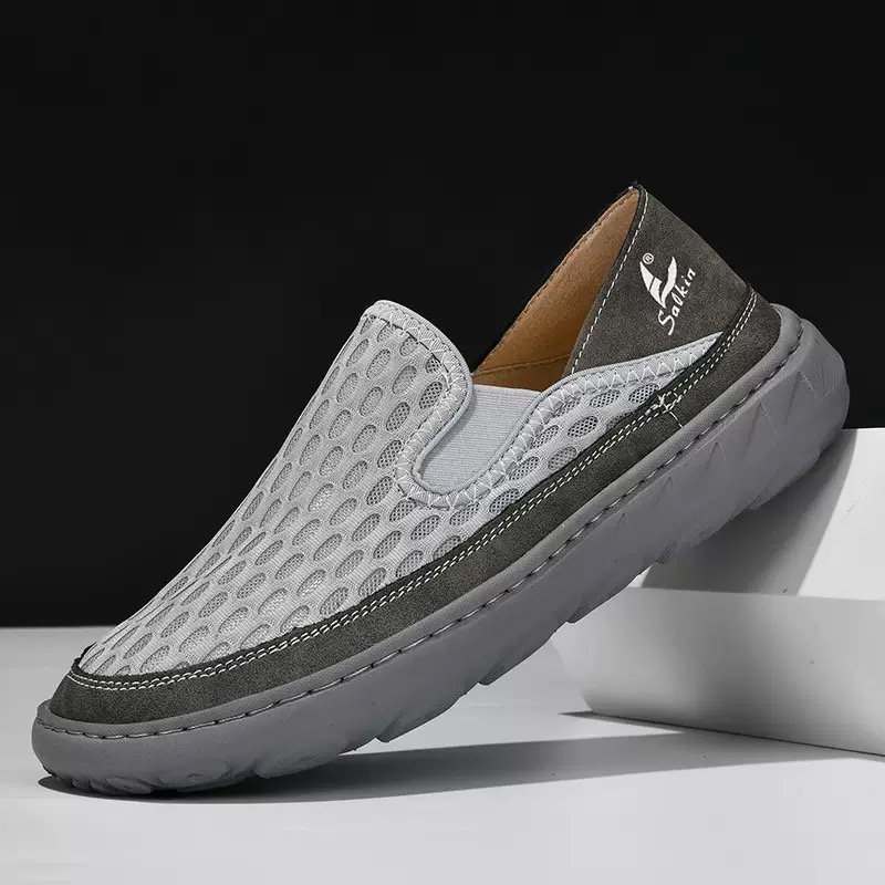 Men mesh breathable toe widened orthopedic slip-on shoes