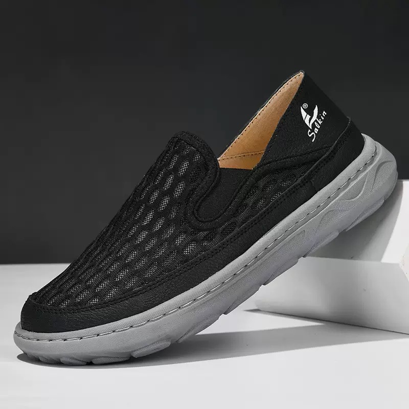 Men mesh breathable toe widened orthopedic slip-on shoes