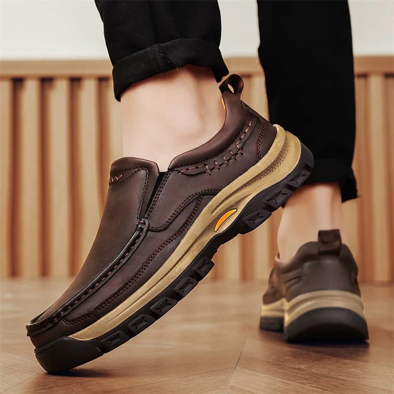 VECTOSOLE Men’s Handcrafted Cowhide Orthopedic Outdoor Loafers 