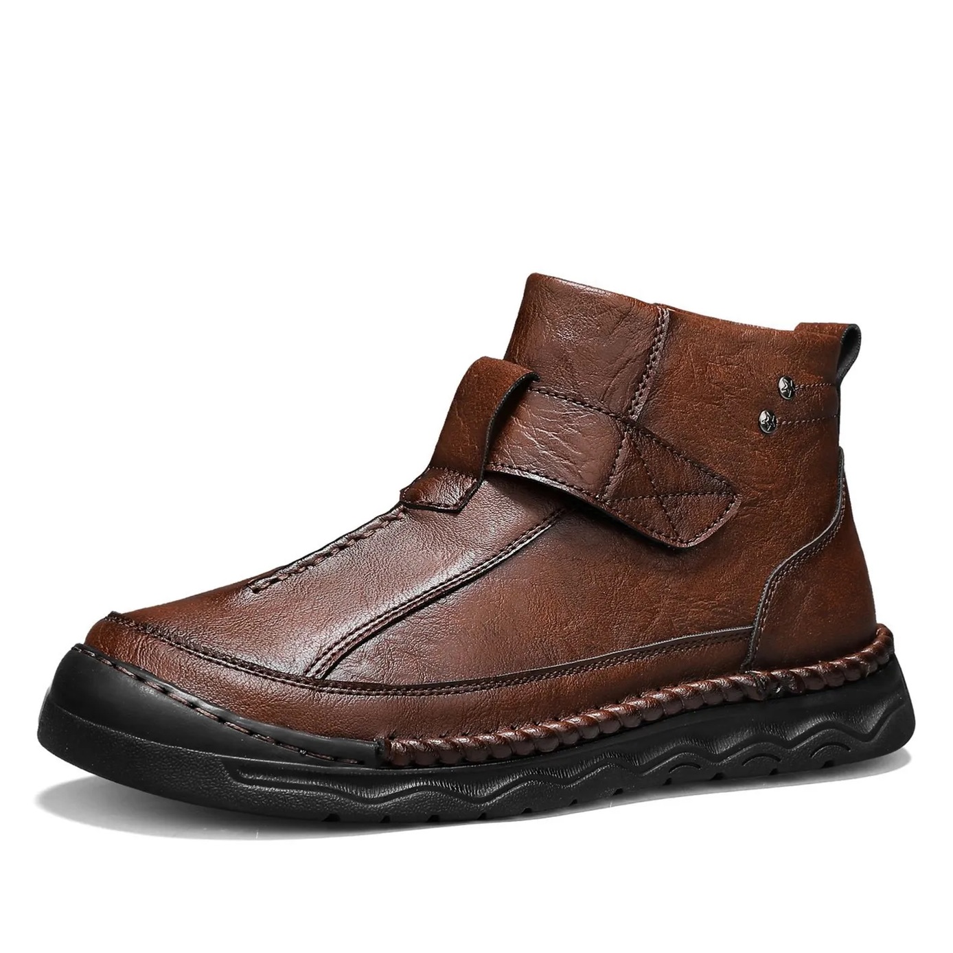 Comfort Fit Leather Sneakers – Handcrafted with Shock Absorption