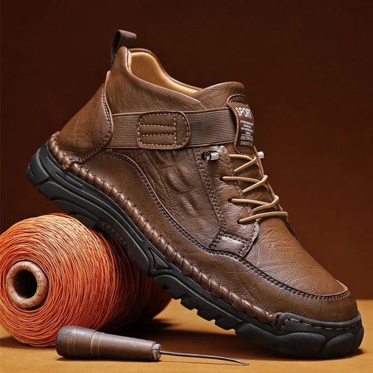Handcrafted Leather Slip-Ons – Breathable Mesh & Easy Wear