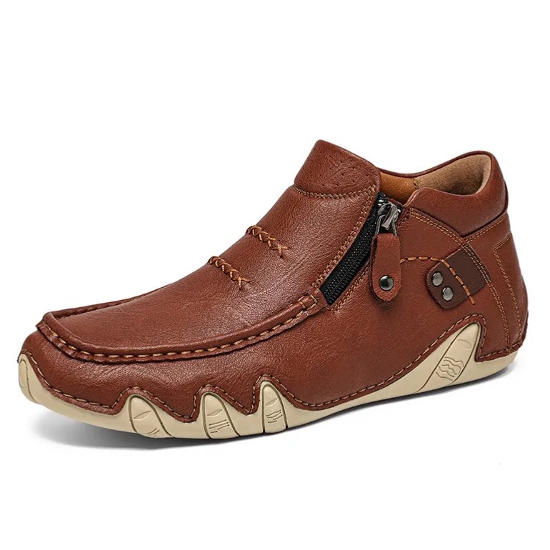 Genuine Leather Walking Shoes – Orthopedic Arch Support Design