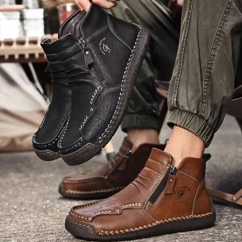 Handcrafted Leather Ankle Boots – Comfort Fit & All-Day Support