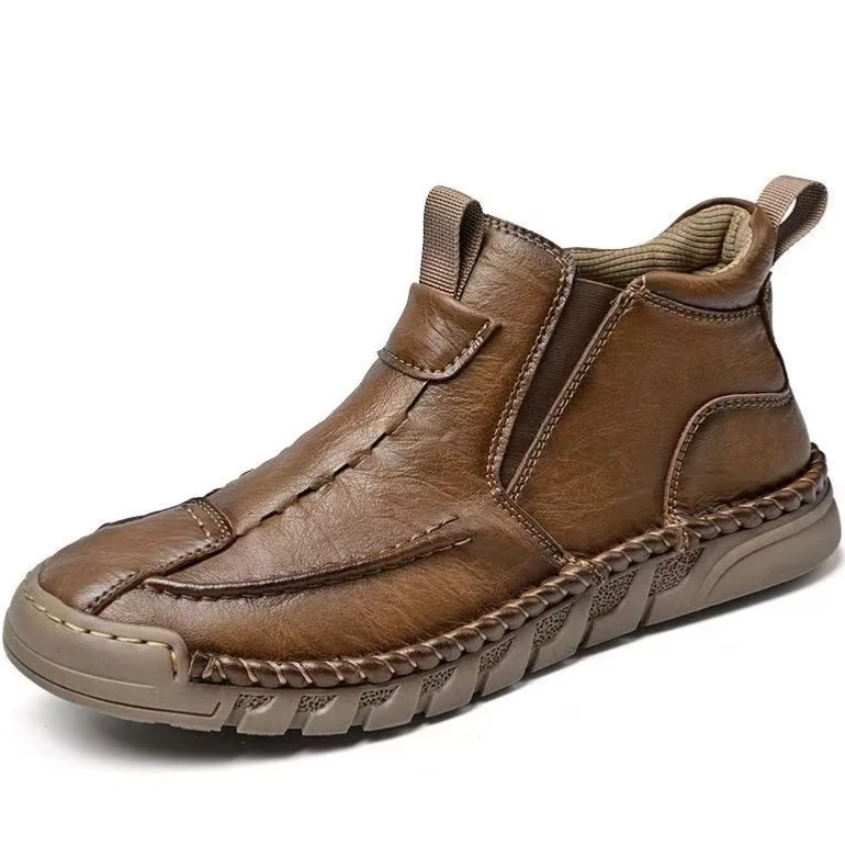 Men’s Orthopedic Leather Boots – Wide Toe Box & Arch Support Design