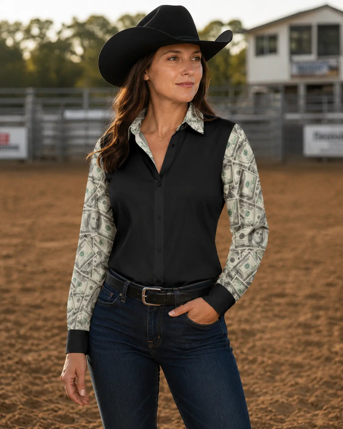  Button Up Rodeo Shirt Blouse