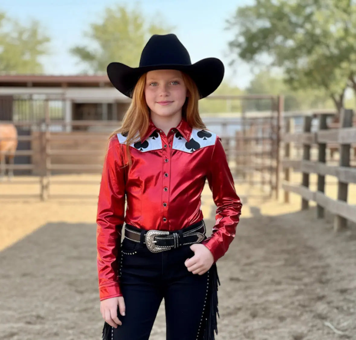 Western Pearl Snap Girls Rodeo Shirt