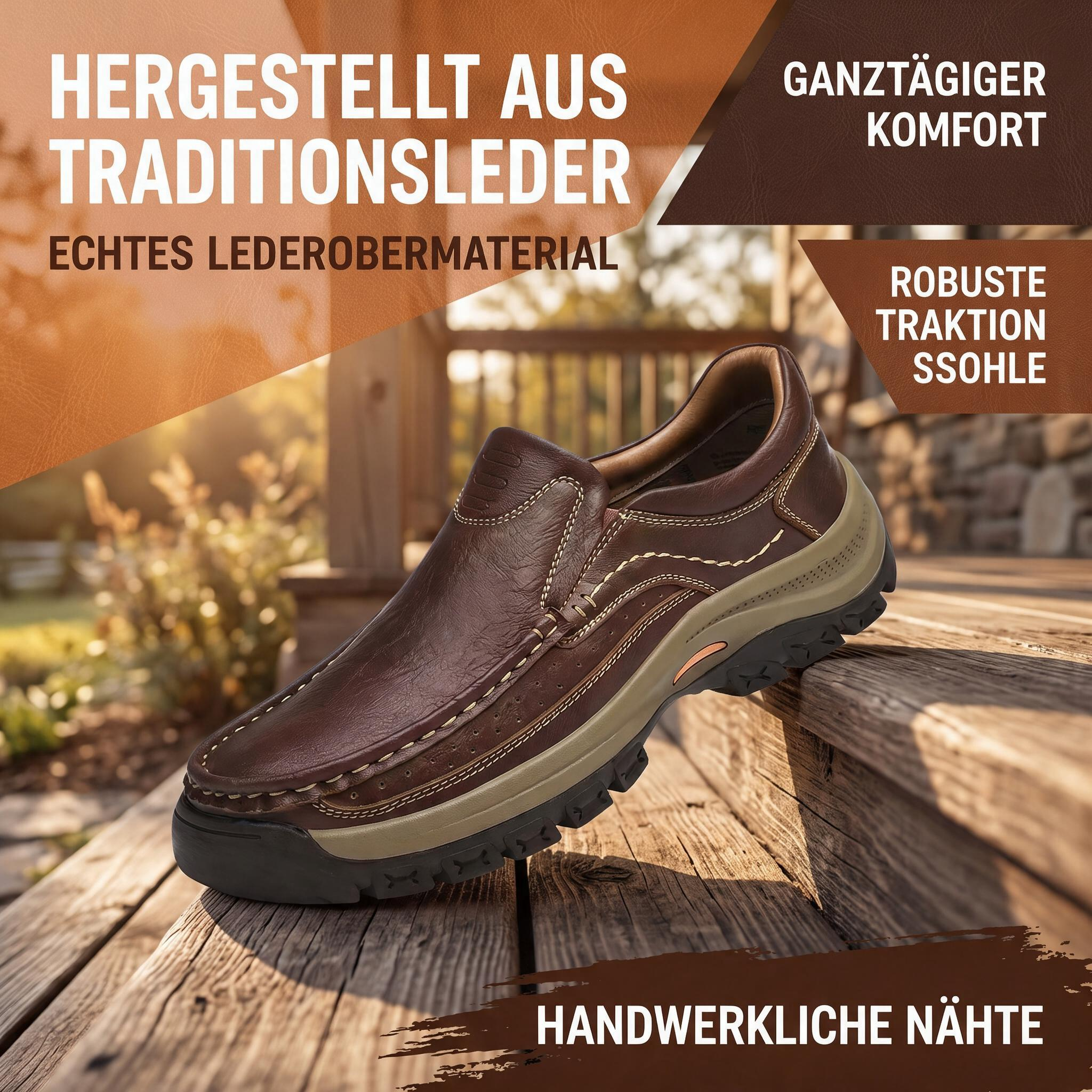 MANTRAFF® Orthopädische Herren-Schlupfstiefel aus Vollnarbenleder