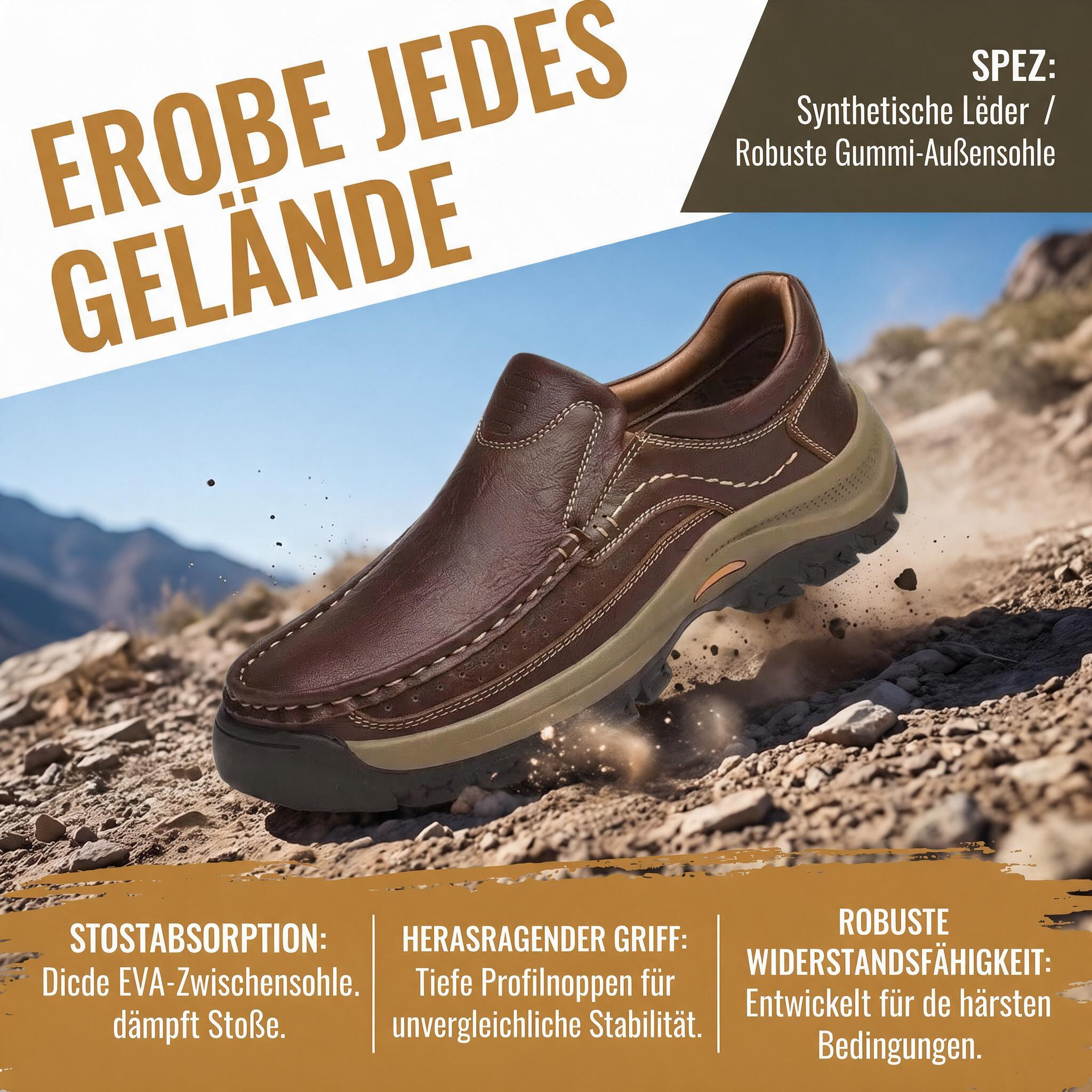 MANTRAFF® Orthopädische Herren-Schlupfstiefel aus Vollnarbenleder