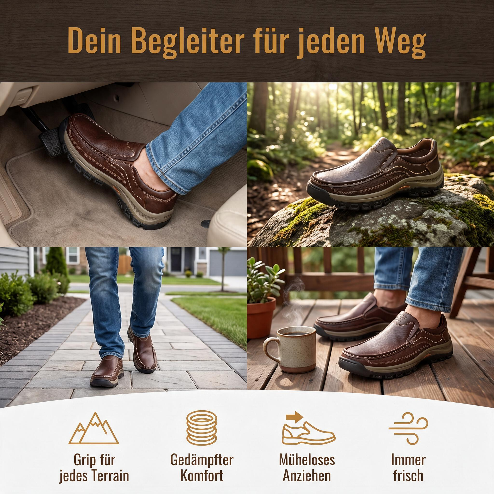 MANTRAFF® Orthopädische Herren-Schlupfstiefel aus Vollnarbenleder