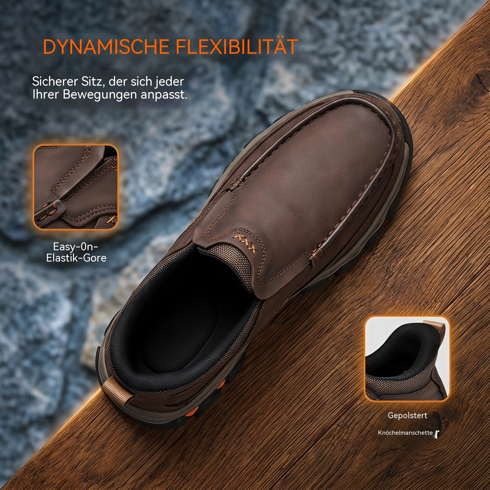 MANTRAFF® Orthopädische Herren-Gehschuhe aus echtem Leder