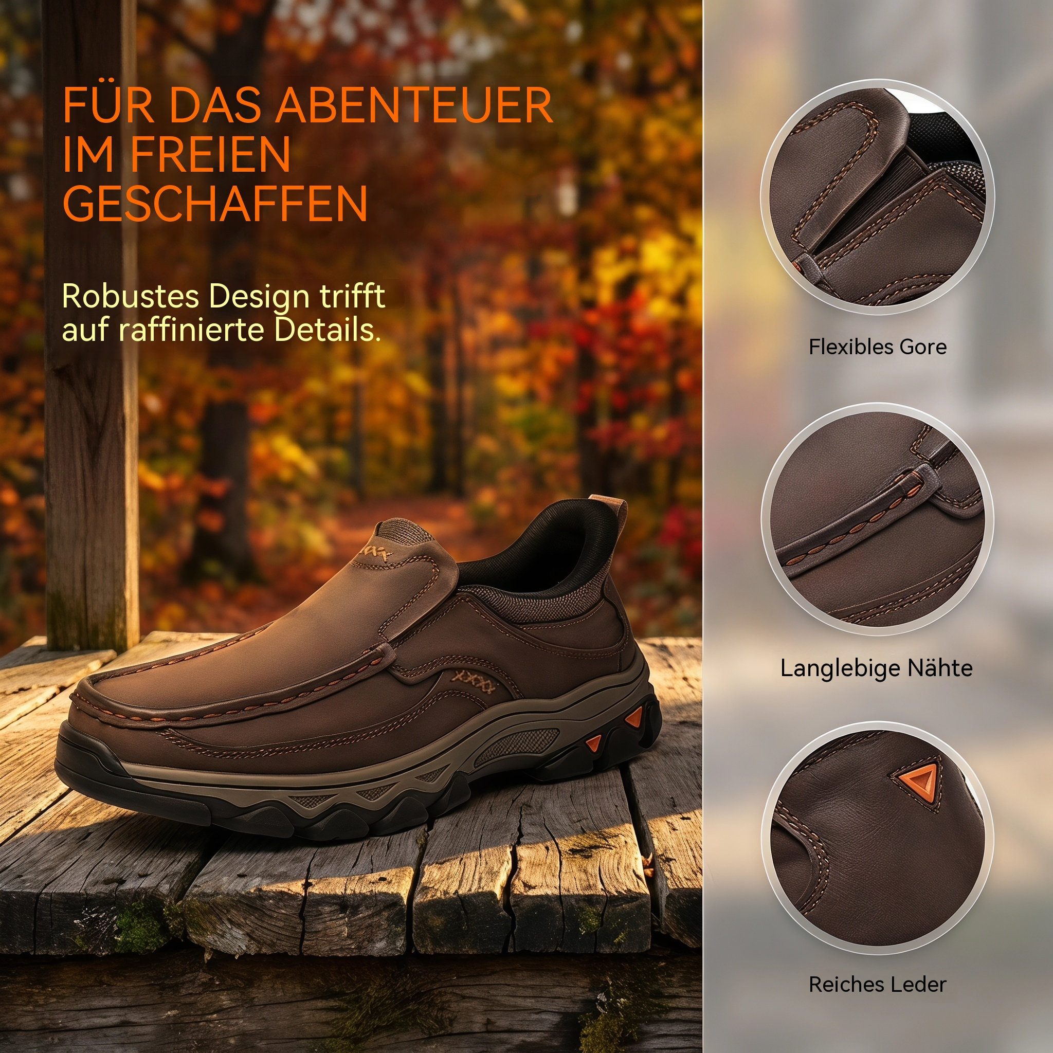 MANTRAFF® Orthopädische Herren-Gehschuhe aus echtem Leder