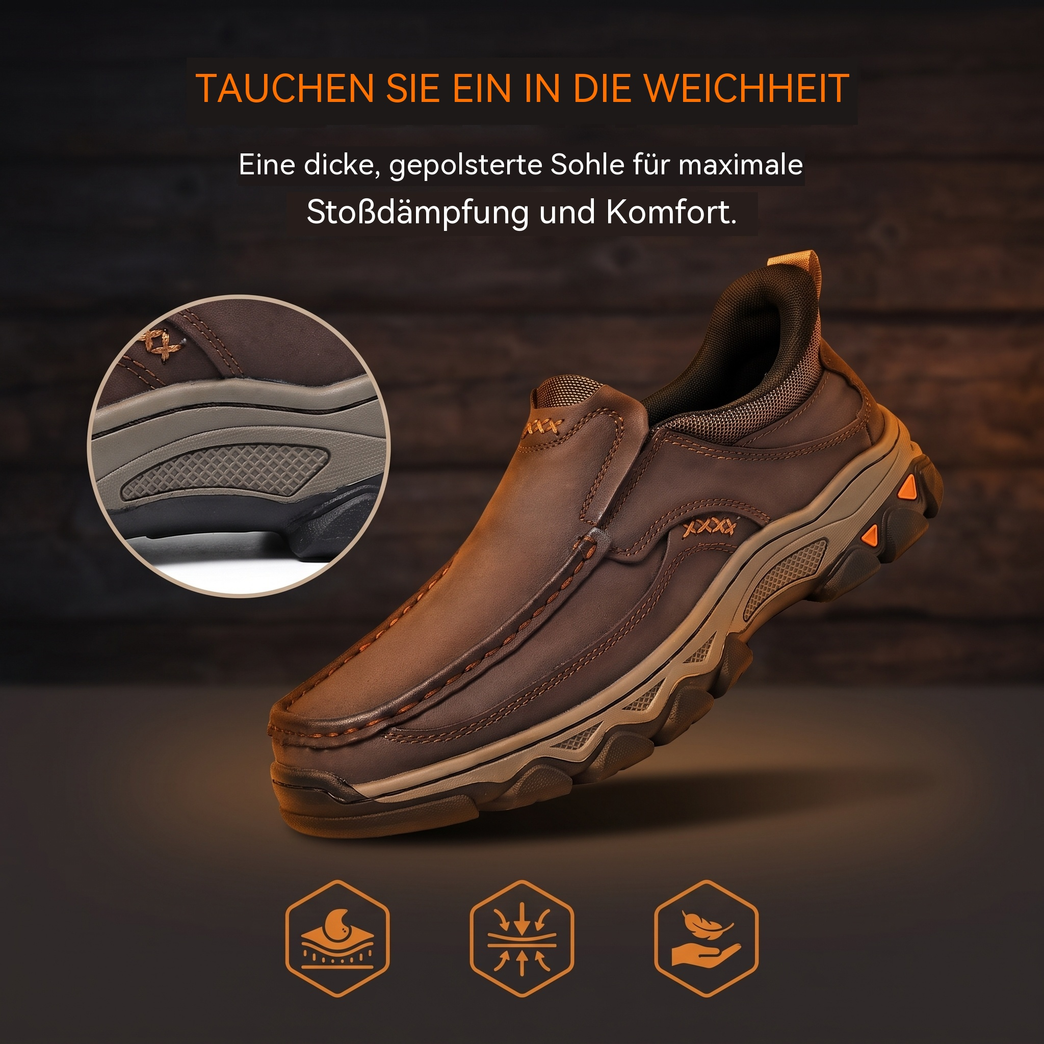 MANTRAFF® Orthopädische Herren-Gehschuhe aus echtem Leder